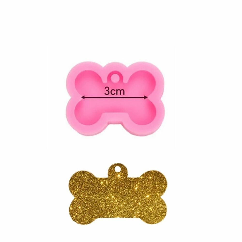 Silicone Bone Shape Resin Mold Dog Tag Keychain Resin Casting Mould DIY Craft