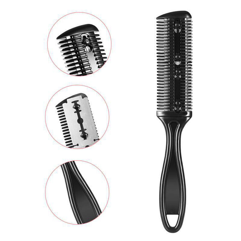 3Pcs Hair Thinning Cutting Trimmer Razor Comb with Blades Hair Cutter Comb Tools