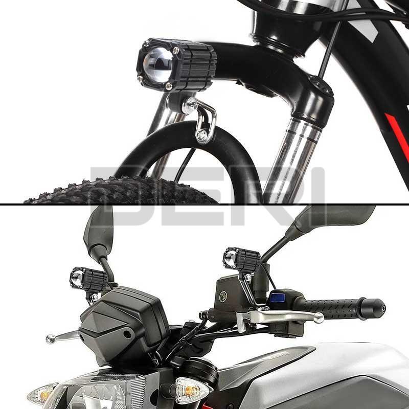 2x Universal Motorcycle Mirror Mount LED Spot Lights Electric scooter Headlight