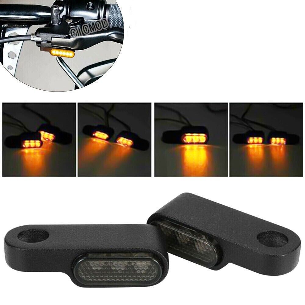 2X Motorcycle Bullet Mini Turn Signal Light Amber LED Indicator Lamp For Harley