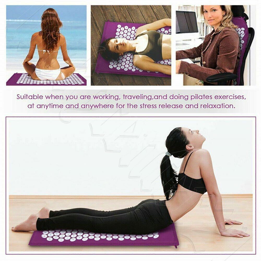 Massage Acupressure Mat Yoga Shakti Sit Lying Mats Cut Pain Stress Soreness NEW