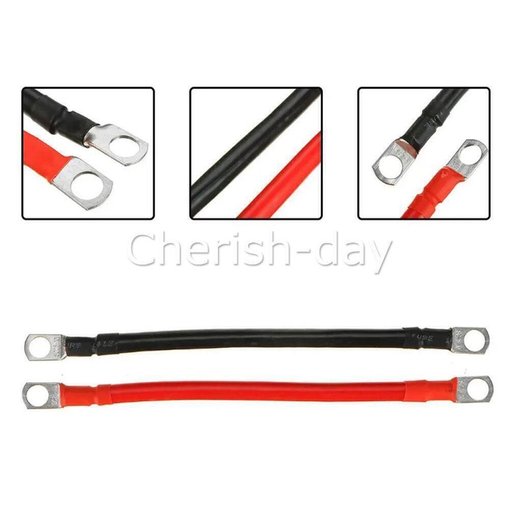 Battery Joiner Connector DC Lead Wire Cable & lugs 100A 12V 24V 30cm Red Black Z