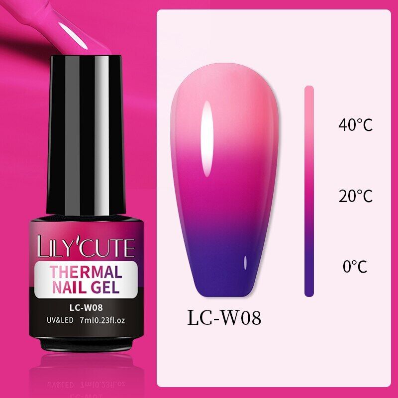 LILYCUTE Thermal Gel Polish Soak Off UV LED Color Changing Gel Nail Art Varnish