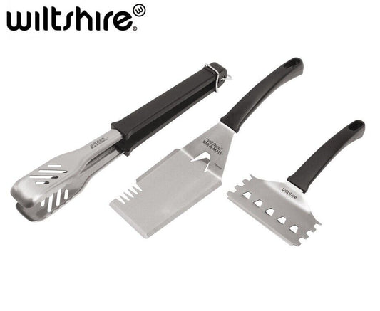 Wiltshire Bar-B Cook 'n Clean Kit - Tongs BBQ Mate Cleaning Scraper