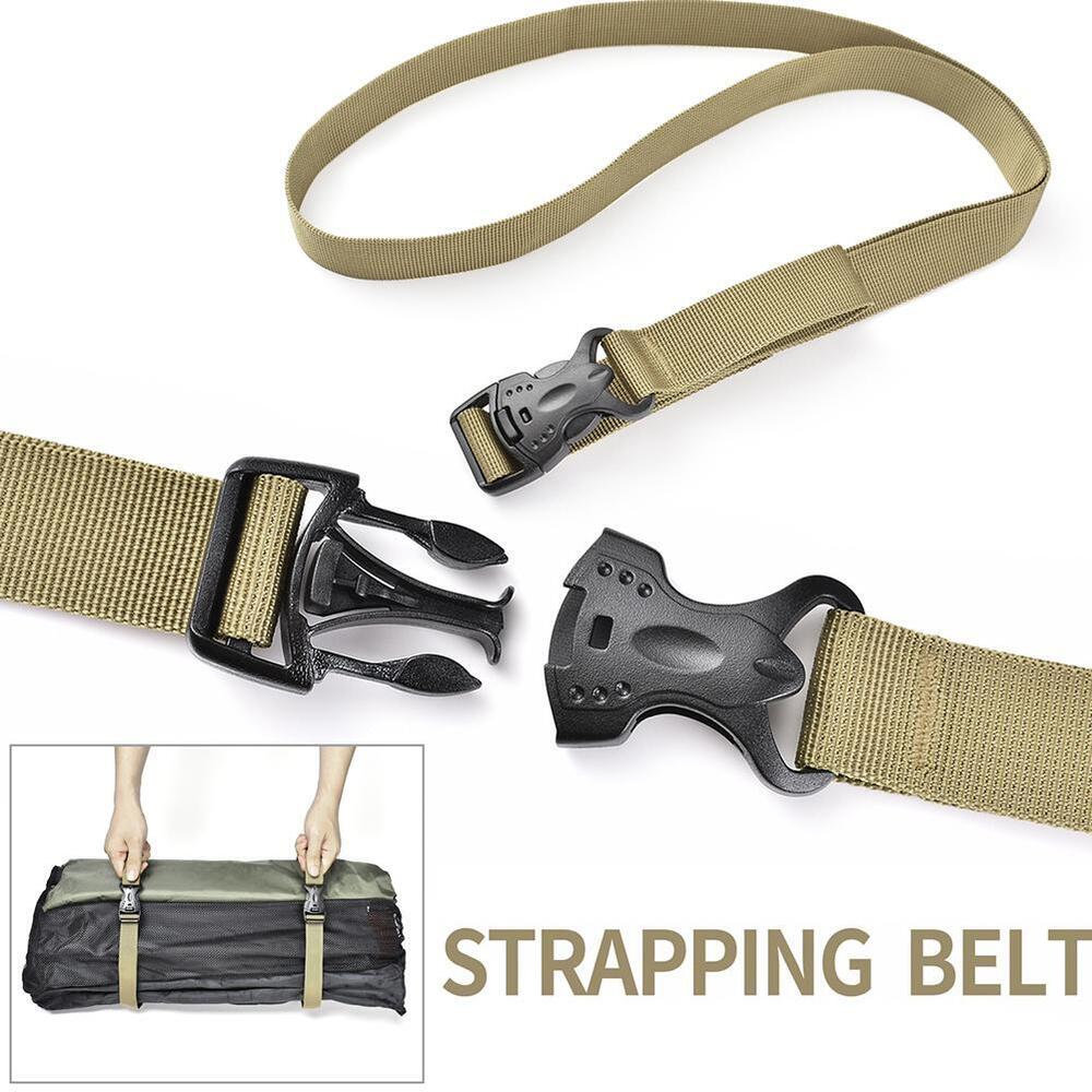 Outdoor Camping Cargo Storage Tied Belt Travel Luggage Buckle Strap (Khaki)