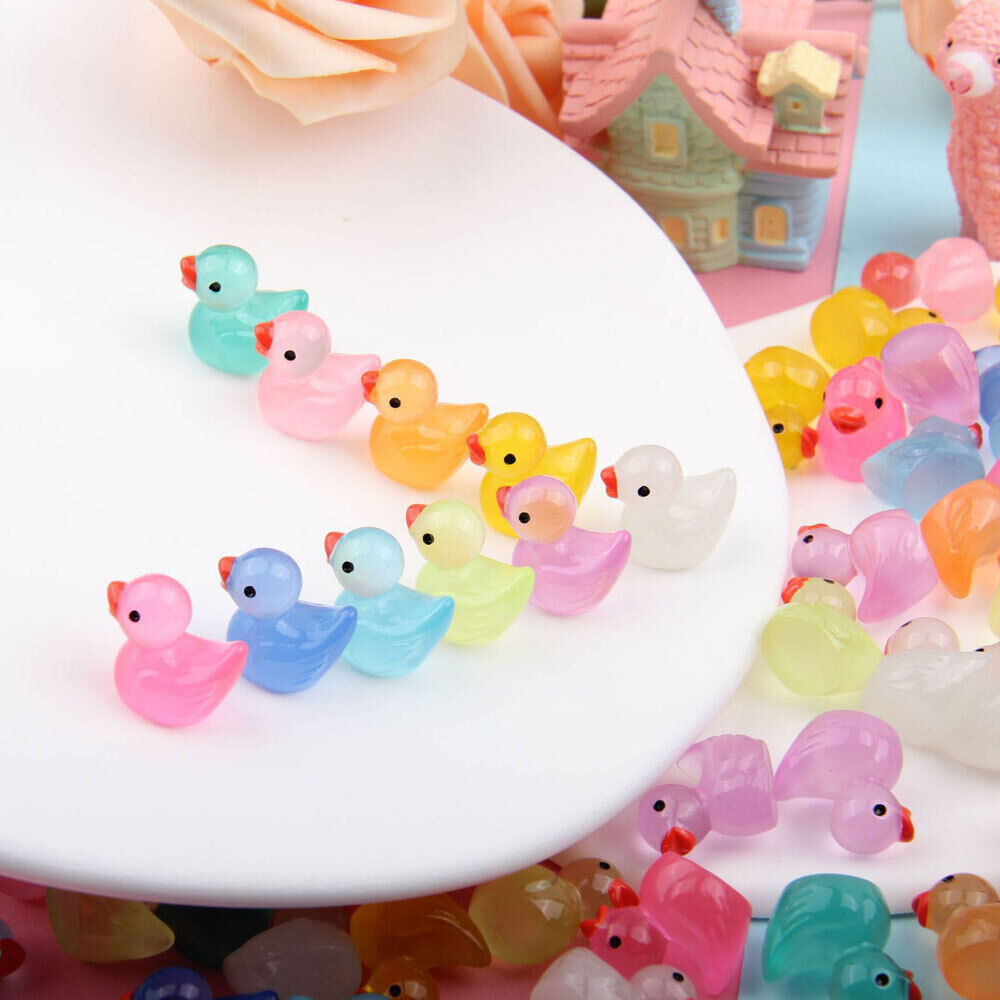 Mini Resin Ducks Luminous Tiny Ducks Miniature Duck Glow in the Dark #T