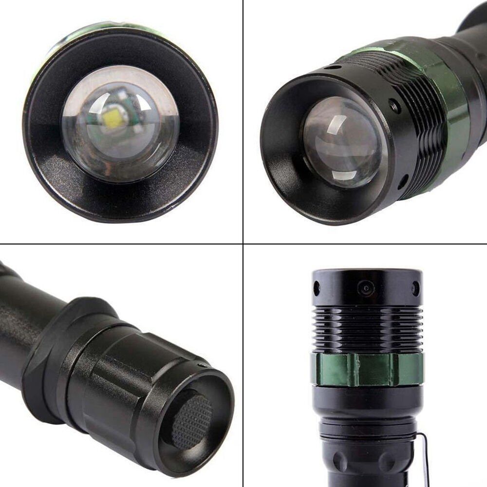 Q5 Tactical Military LED Flashlight Torch Zoom able 3 Mode AAA Lamp Torch Black