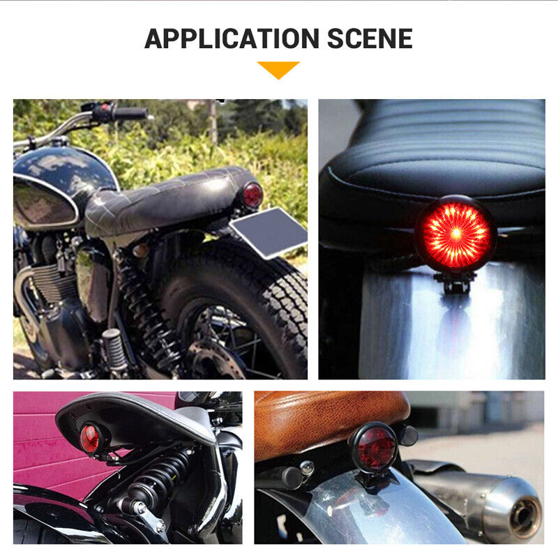 Motorcycle Rear Stop Brake LED Tail Light For Cafe Racer Bobber Chopper