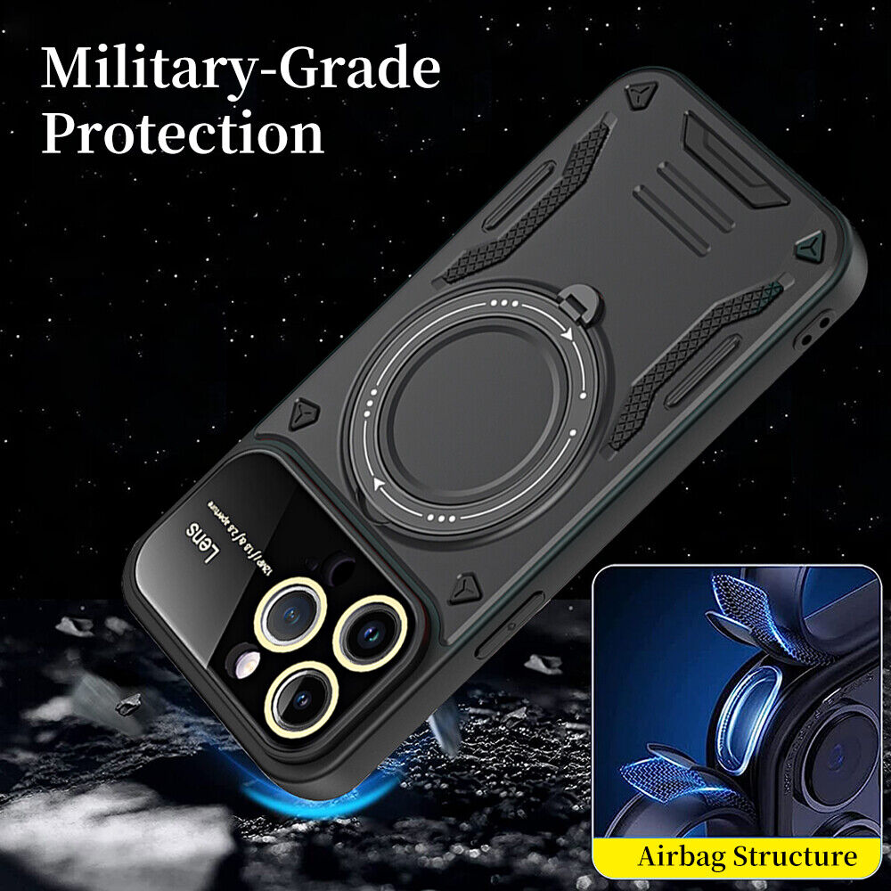 For iPhone 15 14 13 12 11 Pro Magnetic Shockproof Armor Stand Magnetic Ring Case