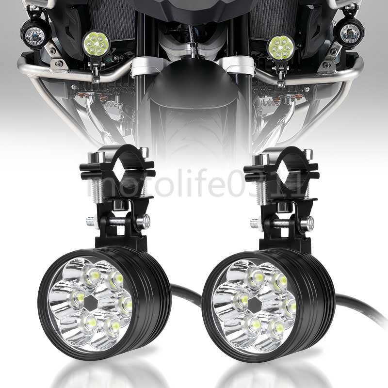 2X LED Motorcycle Driving Spotlights Spot Fog HeadLight Lamp 6000k White 12V 24V