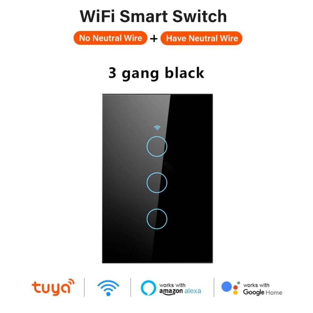 WiFi Switch Light Tuya Touch Smart Switch Wall Panel For Alexa Google 1/2/3 Gang