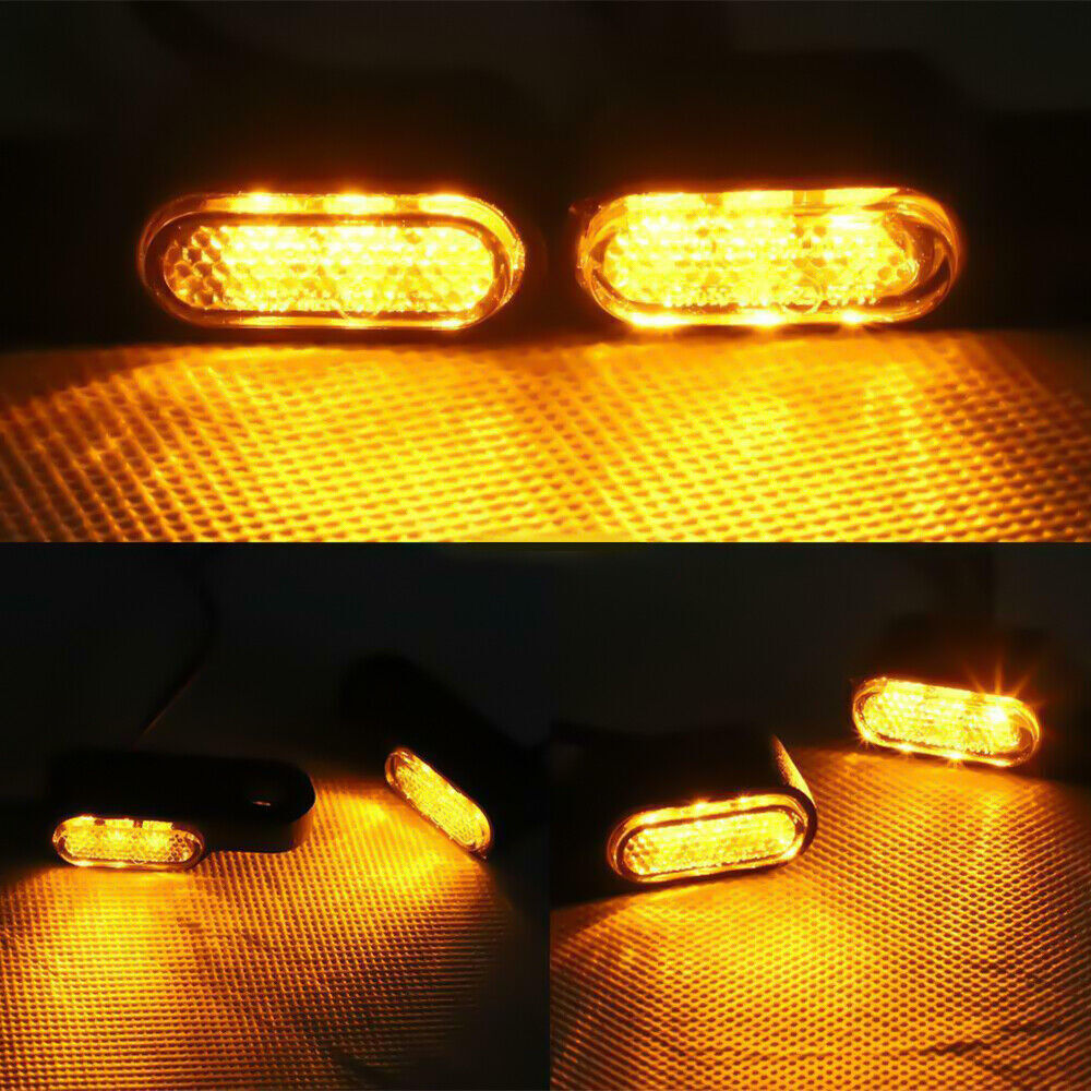 2X Motorcycle Bullet Mini Turn Signal Light Amber LED Indicator Lamp For Harley