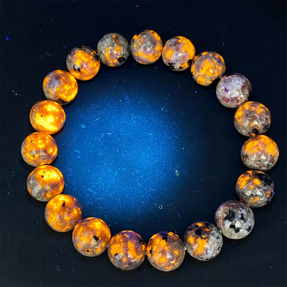 4/6/8mm Yooperlite Bead UV Reactive Fluorescent Glowing Healing Balance Bracelet