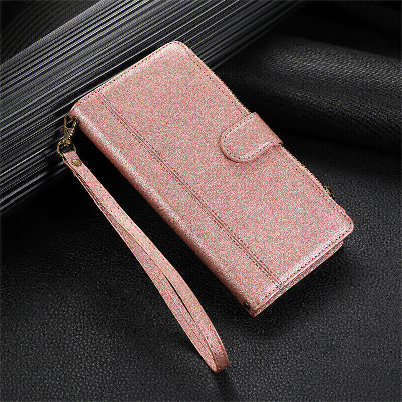 Zipper Wallet Flip Cover Case For iPhone 15 14 13 12 11 Pro XR XS Max 6 7 8 Plus