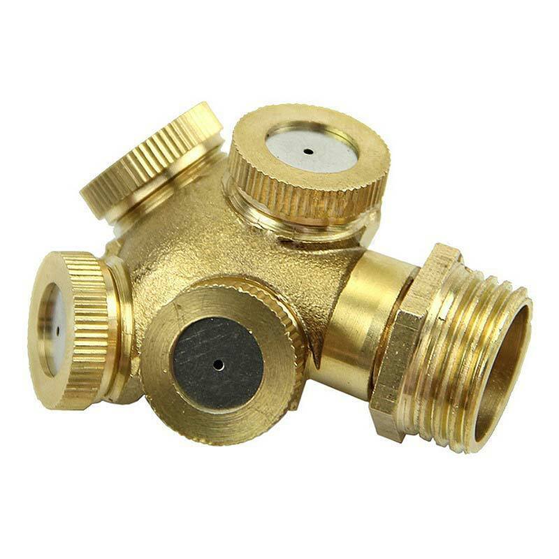 1/2" Brass Hose Connector Spray Misting Nozzle Garden Water Sprinkler Irrigation