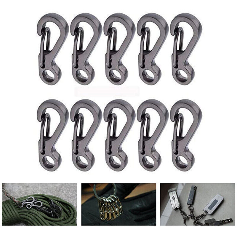 10x Mini Carabiner Alloy Key Buckle Keychain Snap Spring Clip Hook Tool DIY