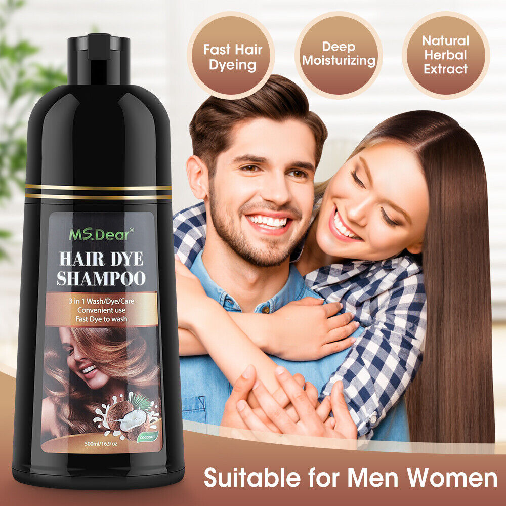 500ml Permanent Instant Hair Dye Color Shampoo MOKERU Argan Oil Hair Coloring