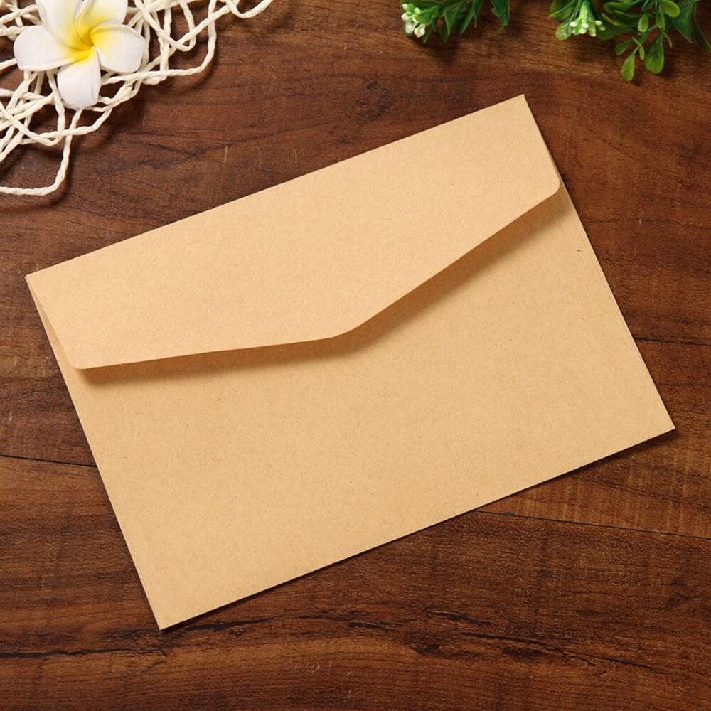 100PCS Mini Envelopes Small White Kraft Brown 82mm x 115mm Wedding RSVP Cards