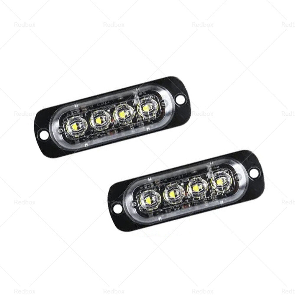 White Clearance Light Side Marker 4 LED Suitable For Truck Trailer Caravan Lamp