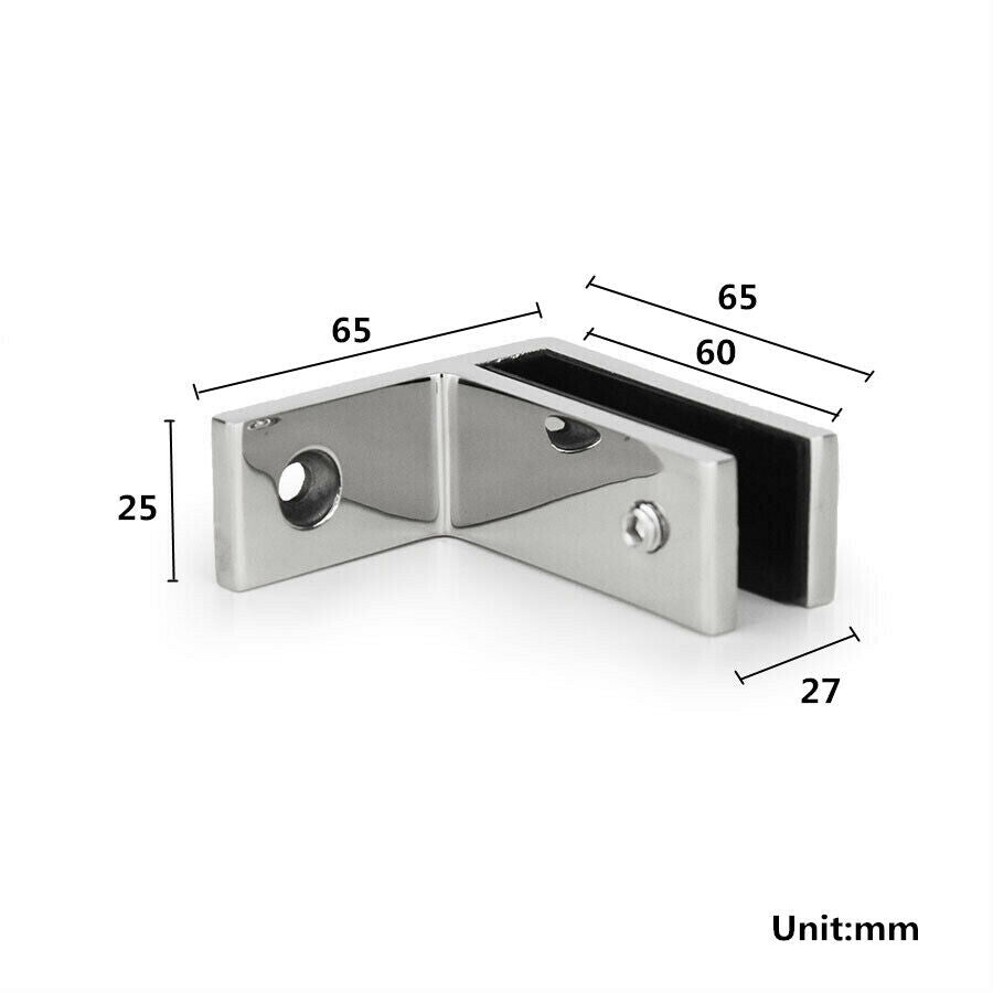 316 Stainless Steel 12mm Glass Fittings Balustrade Fence Clamp Joiner Wall