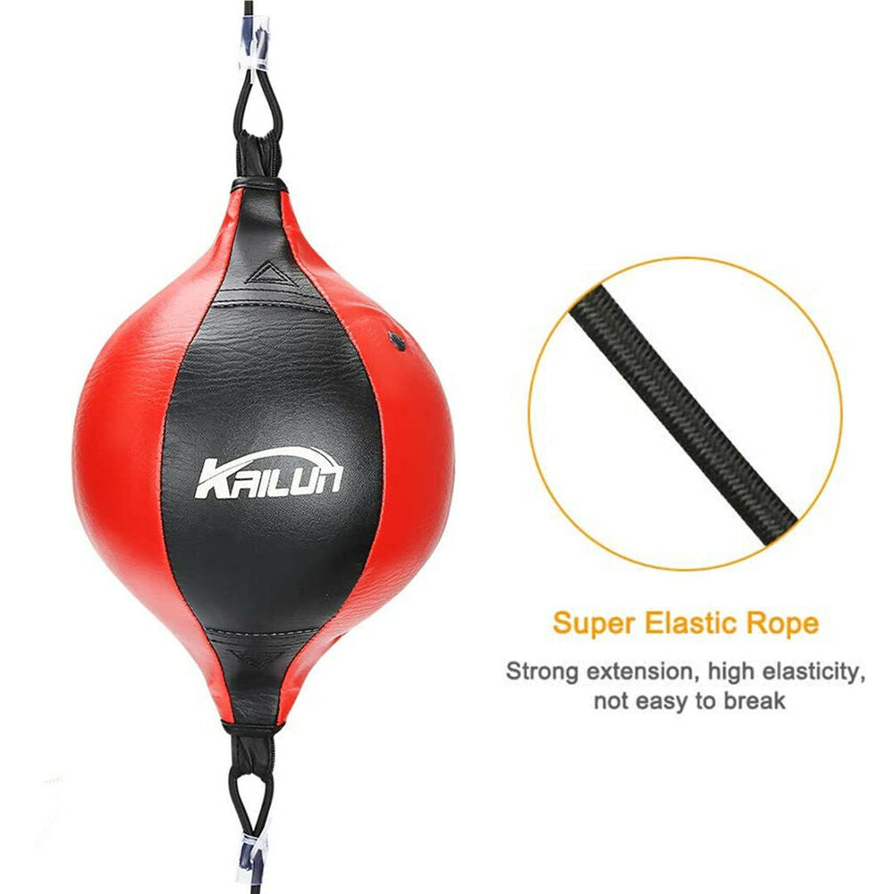 Speed Ball Boxing Floor to Ceiling PU Double End Punching Training Bag Black Red