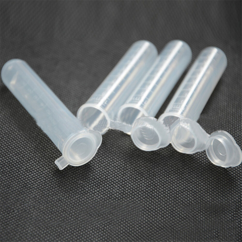 30 10ml Plastic Centrifuge Lab Test Tube Vial Sample Container with Cap #T