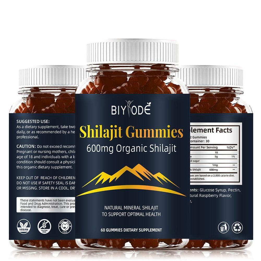 Shilajit Gummies Pure 100% Himalayan-Organic Shilajit Resin Natural Supplement