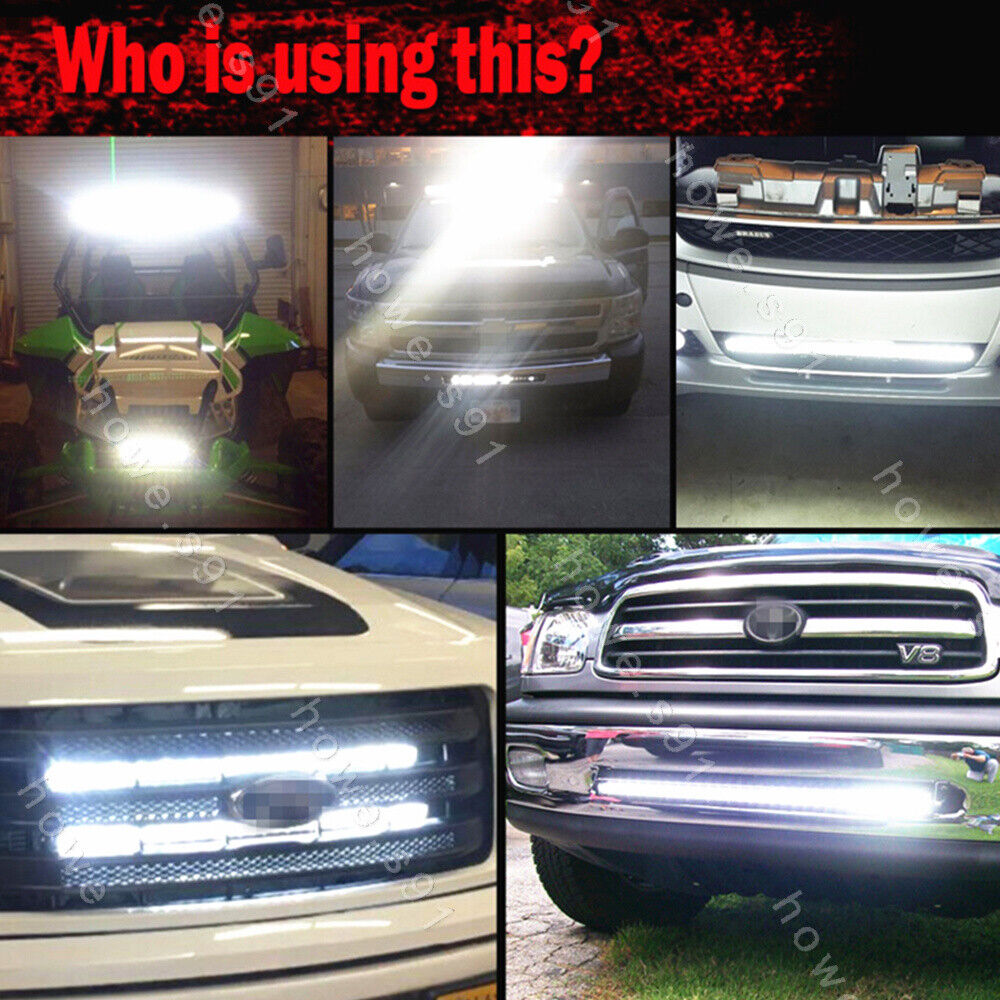 2x 7inch LED Light Bar Super Slim Single Row 12V 24V Work Lamp Offroad