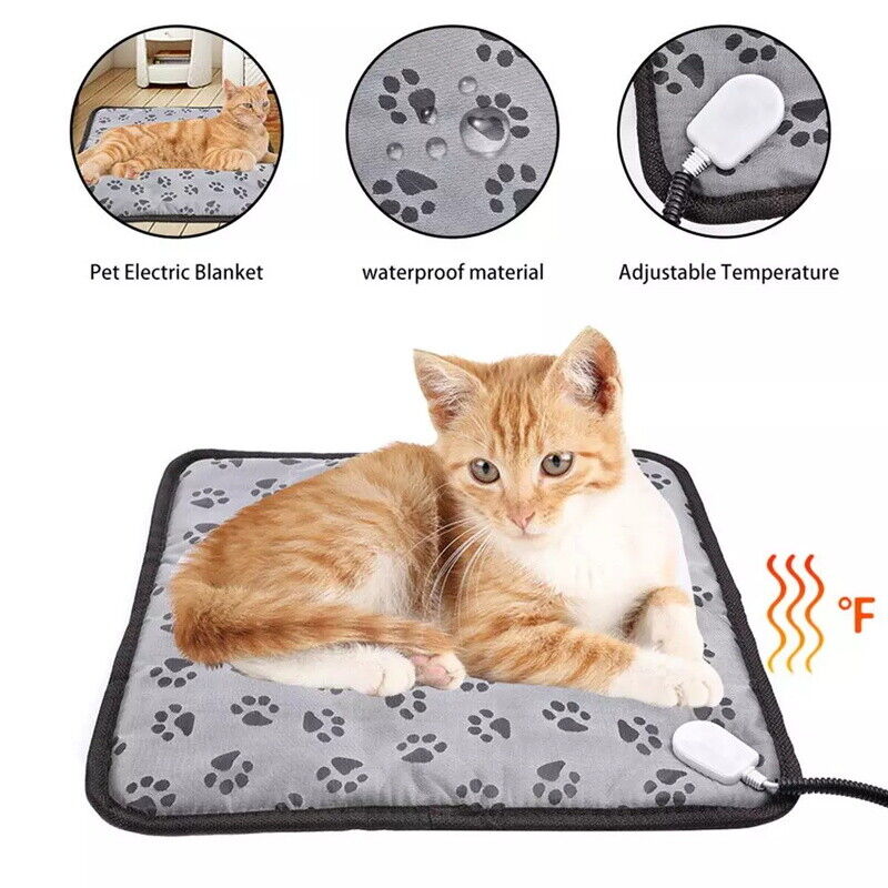 Pet Electric Heat Heated Heating Heater Pad Mat Blanket Bed Dog Cat Bunny