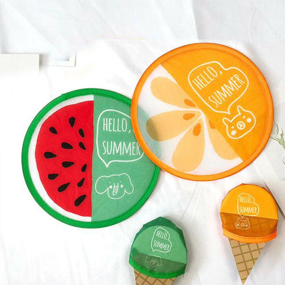 Portable Round Folding Fan Cartoon Mini Cute Hand Held Fans Summer Cooling Fan