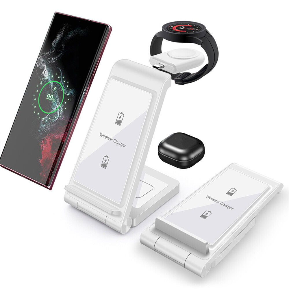 3 in 1 Wireless Charger Fast Charging Dock Fit For Android Samsung Mobile Phones