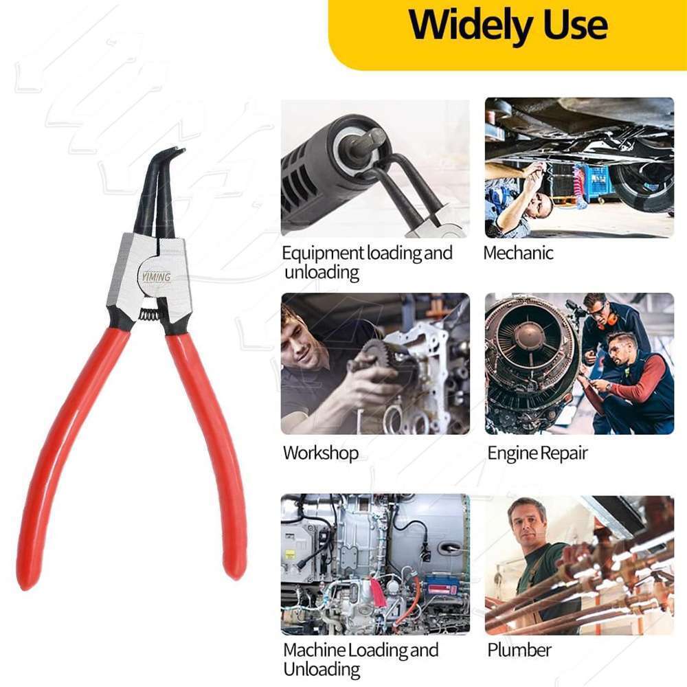 4-Piece 7" Circlip Pliers Set Internal/External Bent/Straight Snap Ring Remover