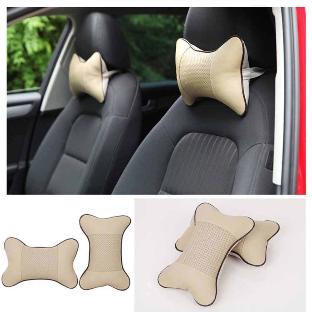 2x Car Seat Support Cushion Head Neck Rest Pad Travel Comfort Headrest Pillow