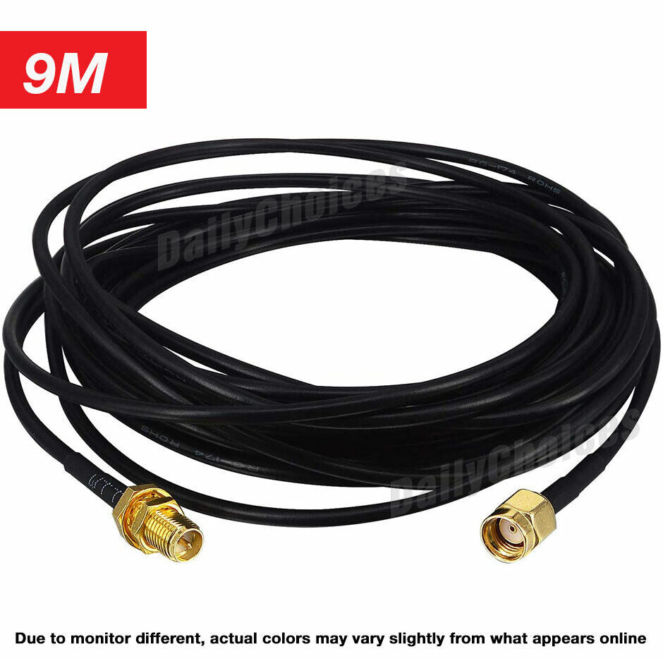 RP-SMA Male to Female Coaxial Extension Cable Antenna Aerial WiFi Router