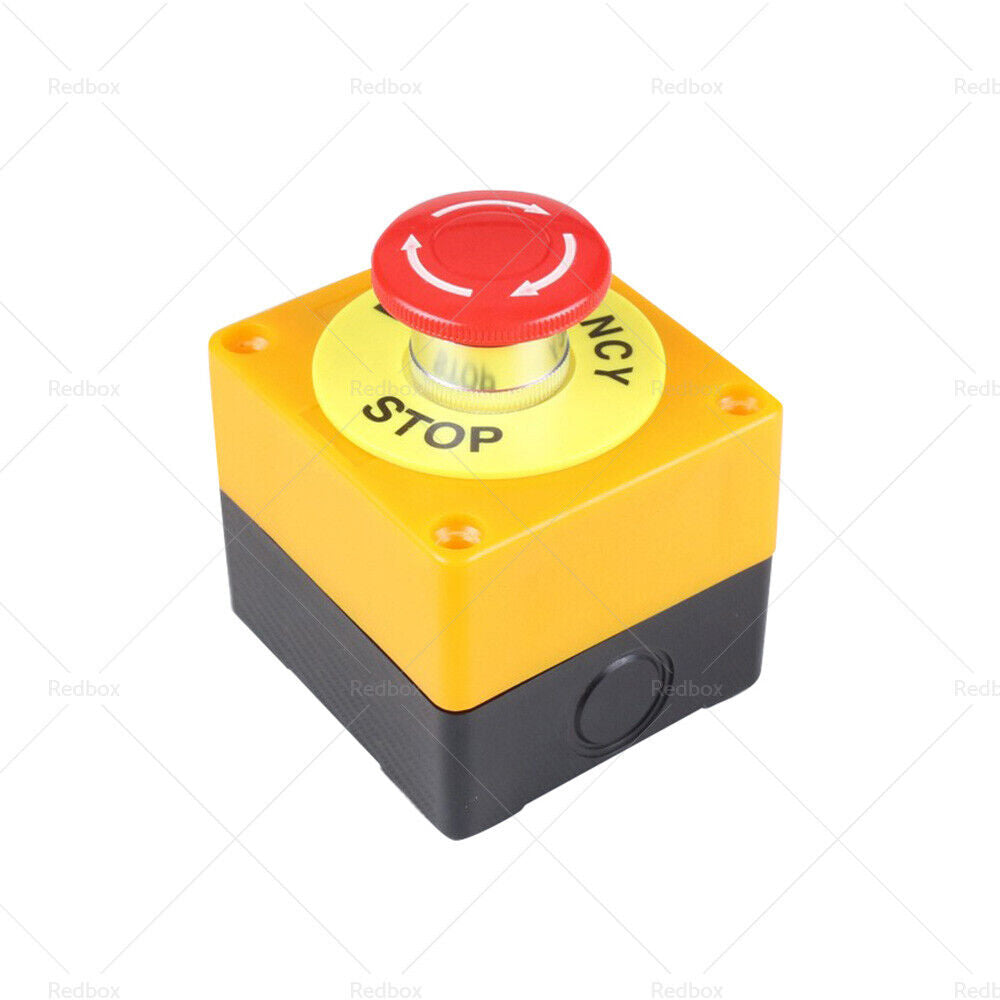 2x Emergency Stop Shut Off Push Buttons Switch 1NO + 1NC e-stop Push Button