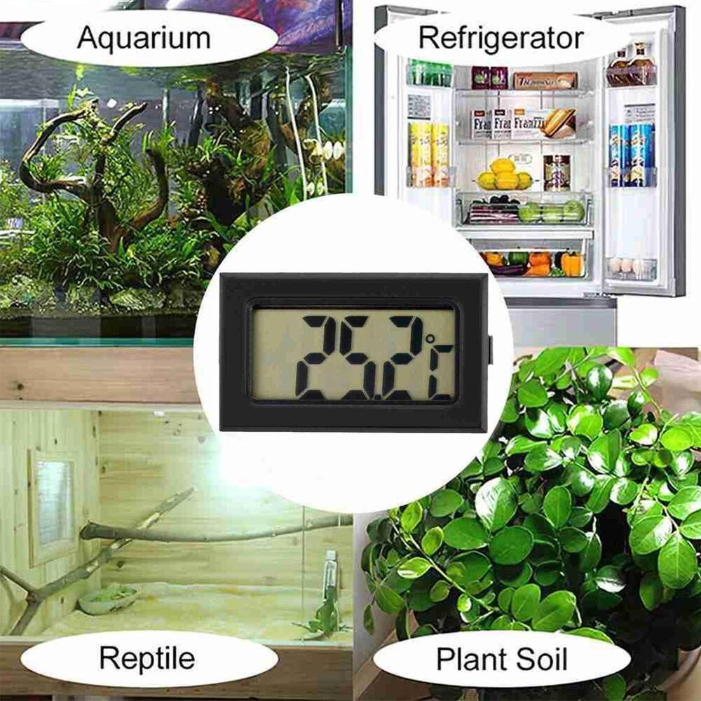 Mini Black Embedded LED Digital Thermometers Temperatures Coolings