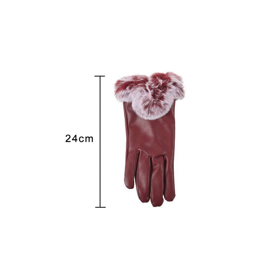 Leather With Velvet Lining Soft Gloves Quality Driving Warm Gloves Ladies Winter