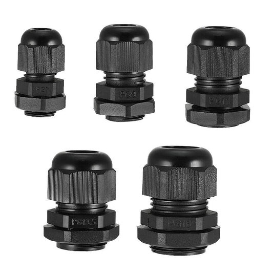 10Pcs Waterproof Nylon Cable Gland Kit IP68 Joints Adjustable Locknut Tools