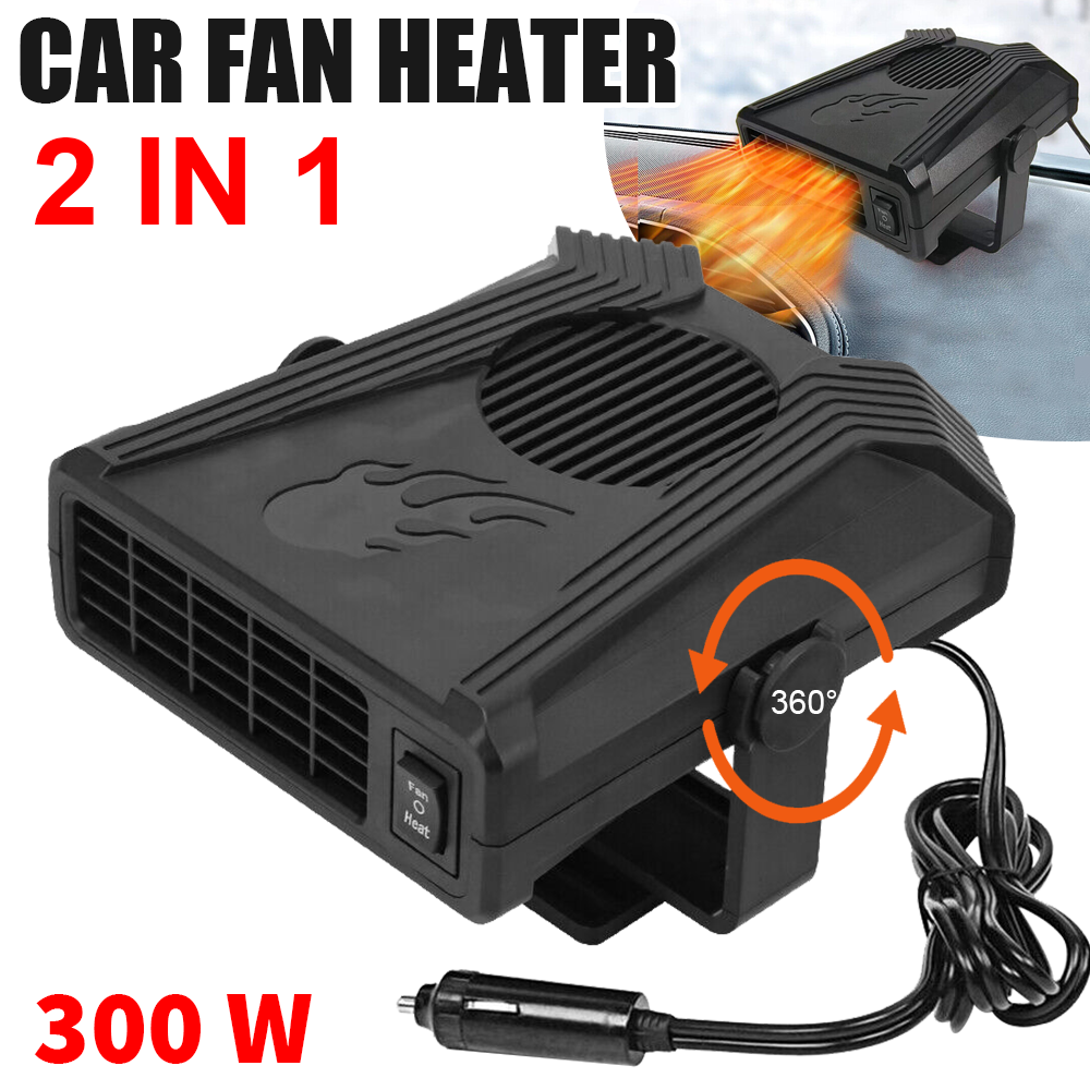 Portable Car Fan Heater Vehicle Heating Windscreen Defroster Demister 12V 300W