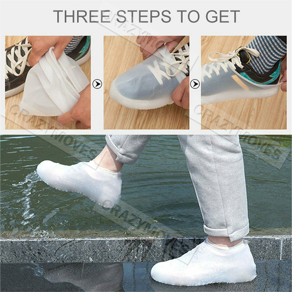 SHOE COVER WATERPROOF Silicone Non Slip Rain Water RUBBER Foot Boot Overshoe