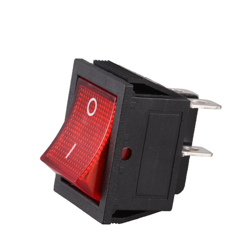 Red Light Illuminated 4 Pin DPST ON/OFF Snap in Rocker Switch 16A 20A 250V AC