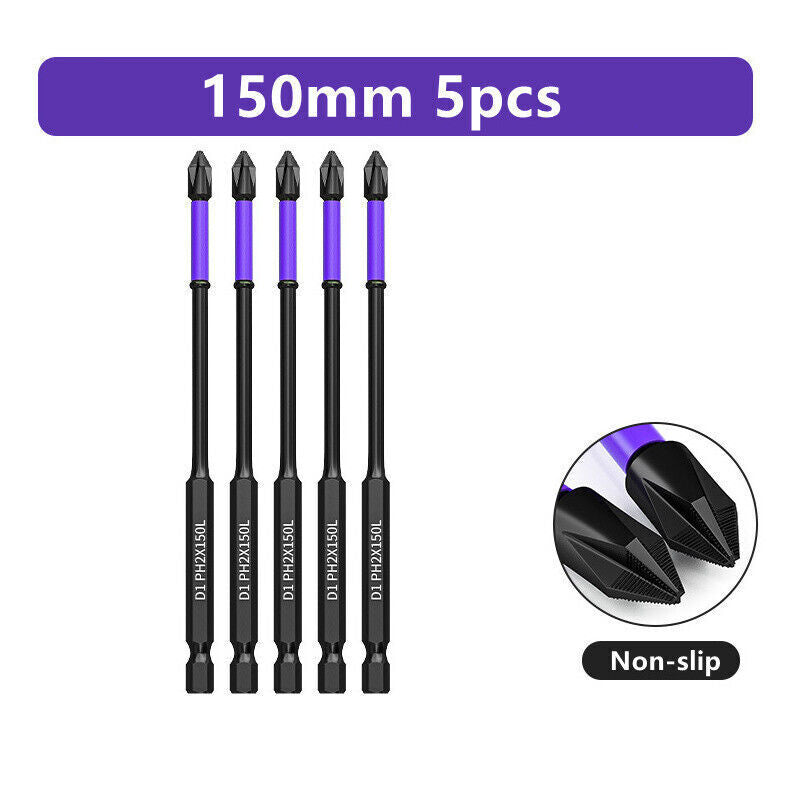 High Hardness Anti-shock Strong Magnetic Non-slip Bits Drill Screwdriver 5pcs