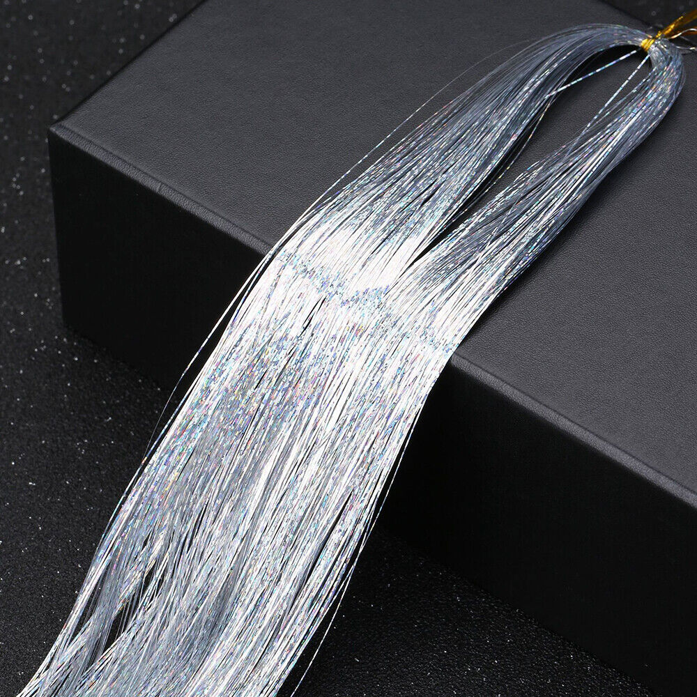 Glitter Tinsel Hair Highlights Hair skin weft Holographic Party Extensions