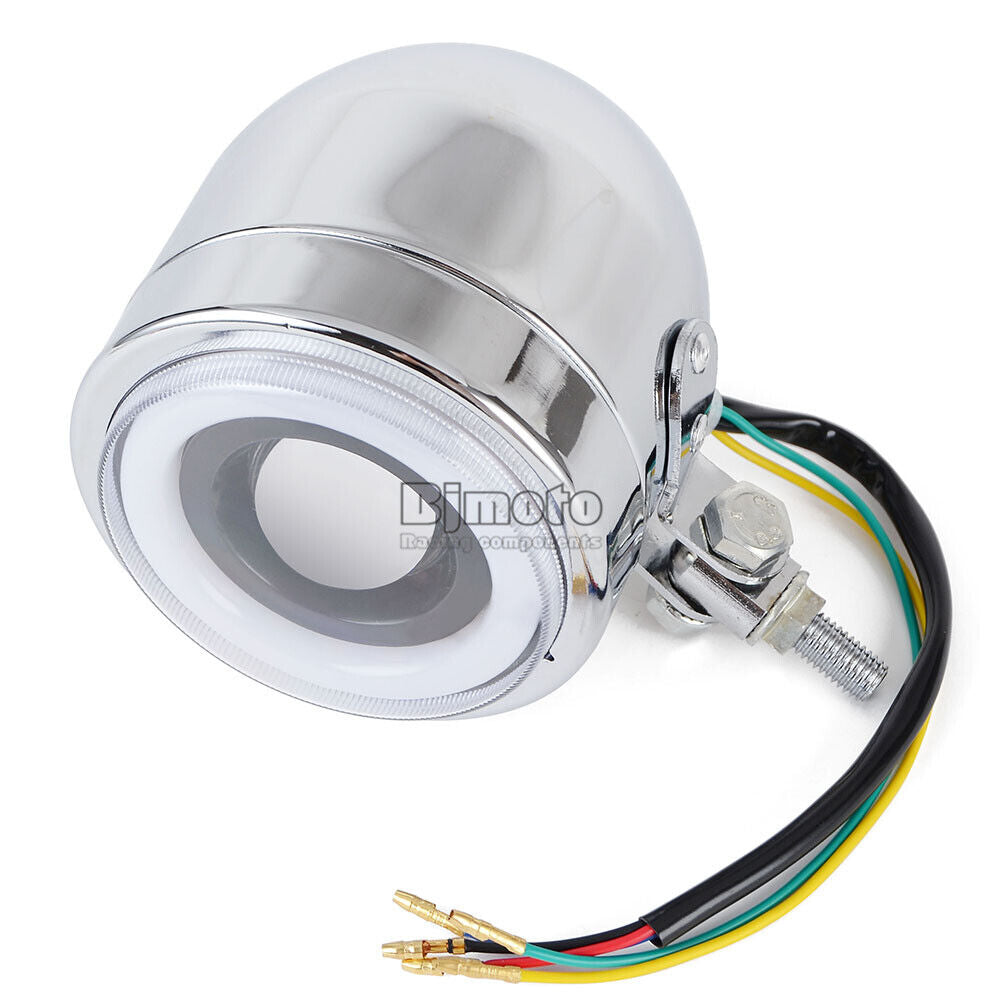 4.5''Inch 4-1/4'' Motorcycle Round LED White Headlight Retro Mount For Harley