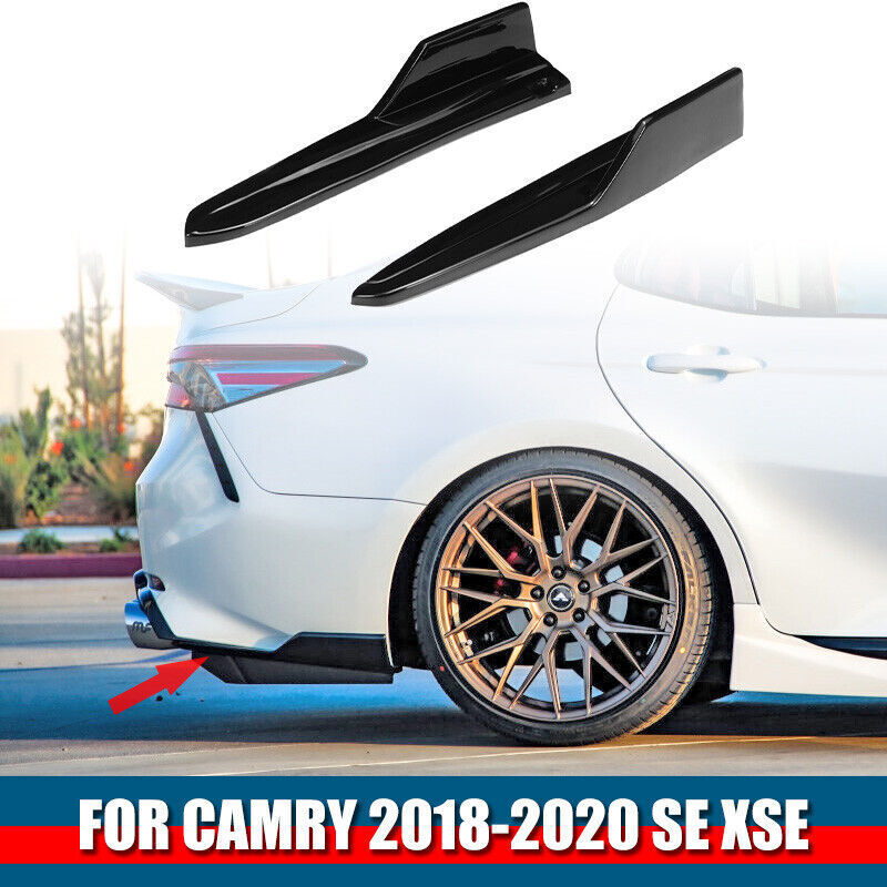 For Camry SE XSE 2018-2022 Style Rear Side Skirt Splitter Lip Gloss Black