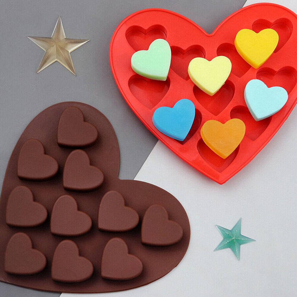 Love Heart Silicone Mould Ice Cube Tray Jelly Chocolate Cookie Cake Baking Mold