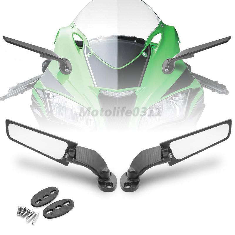 Wind Wing Rearview Side Mirror Rotating For Kawasaki Ninja 650 400 300 250 ZX6R