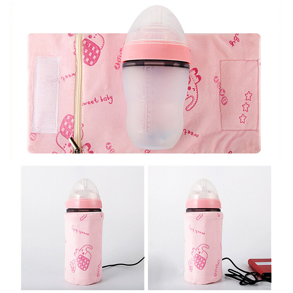 Baby Bottle Warmer Travel USB Heater Milk Pouch Portable Feeding Thermostat Bag