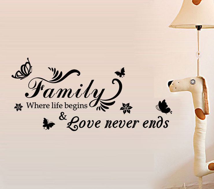 Wall Stickers Removable Family Love Never ends Living Room Decal Art Decor