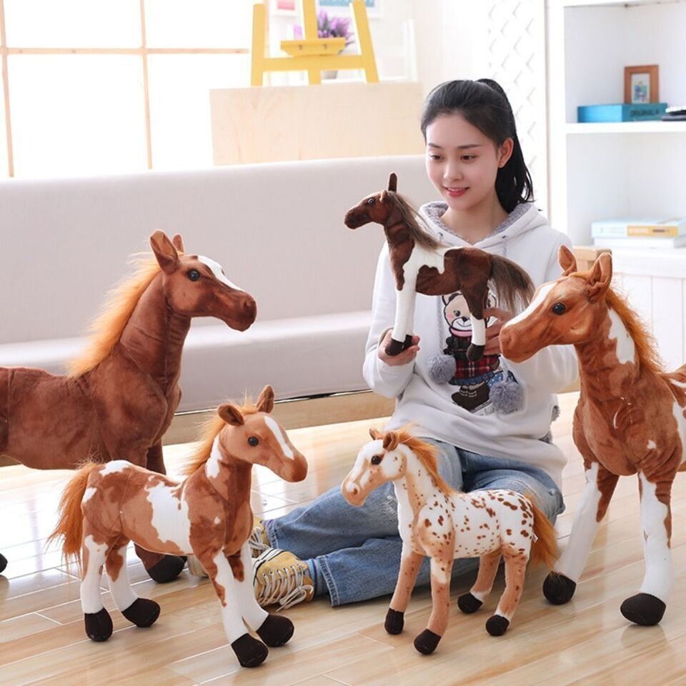 30cm Simulation Horse Plush Toys Cute Stuffed Animal Doll Soft Horse Toy